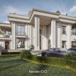 3D Visualization of exterior elevation of Villa