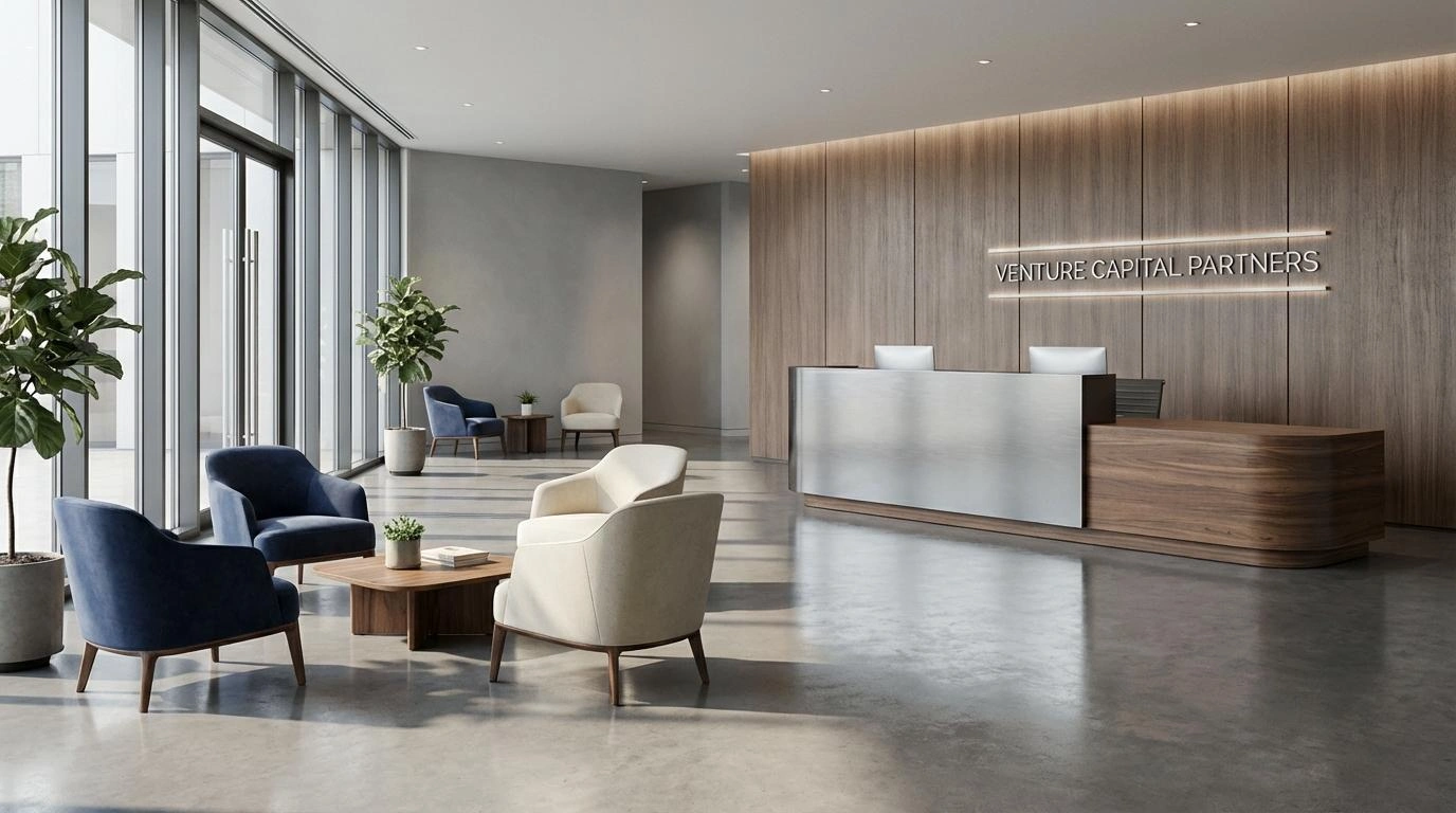 Photorealistic interior render of modern commercial space showing natural lighting, premium finishes, and spatial layout