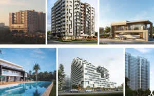 High-quality 3D exterior rendering examples showing residential and commercial architecture visualization